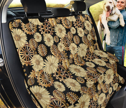 Steampunk Chamomile Pattern Print Pet Car Back Seat Cover