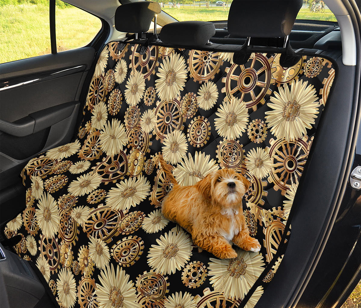 Steampunk Chamomile Pattern Print Pet Car Back Seat Cover