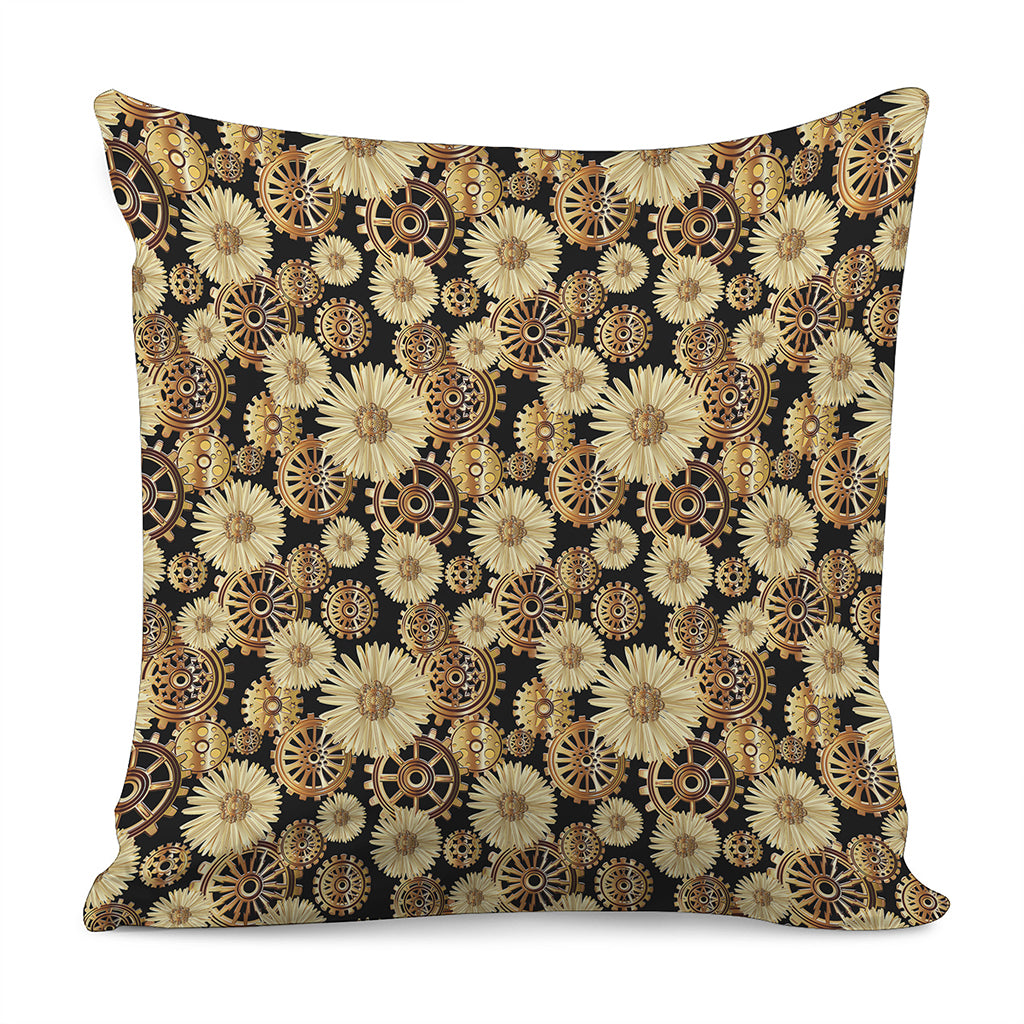 Steampunk Chamomile Pattern Print Pillow Cover