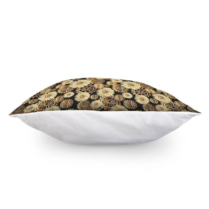 Steampunk Chamomile Pattern Print Pillow Cover