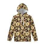 Steampunk Chamomile Pattern Print Pullover Hoodie