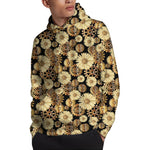 Steampunk Chamomile Pattern Print Pullover Hoodie
