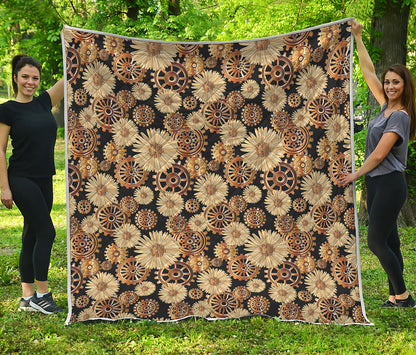 Steampunk Chamomile Pattern Print Quilt