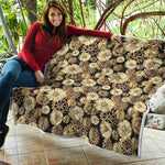 Steampunk Chamomile Pattern Print Quilt