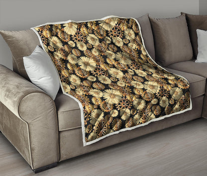Steampunk Chamomile Pattern Print Quilt