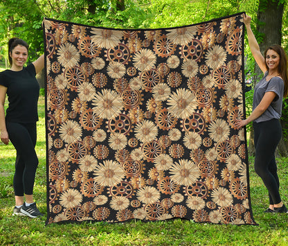 Steampunk Chamomile Pattern Print Quilt
