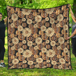 Steampunk Chamomile Pattern Print Quilt