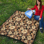 Steampunk Chamomile Pattern Print Quilt