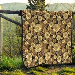 Steampunk Chamomile Pattern Print Quilt