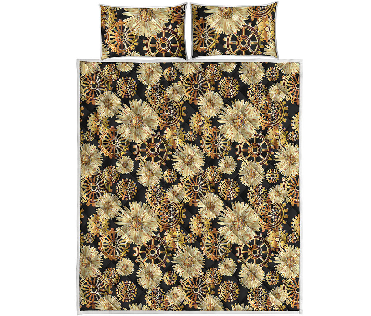 Steampunk Chamomile Pattern Print Quilt Bed Set