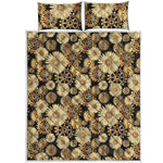 Steampunk Chamomile Pattern Print Quilt Bed Set
