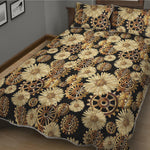 Steampunk Chamomile Pattern Print Quilt Bed Set