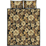 Steampunk Chamomile Pattern Print Quilt Bed Set
