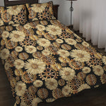 Steampunk Chamomile Pattern Print Quilt Bed Set