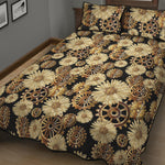 Steampunk Chamomile Pattern Print Quilt Bed Set