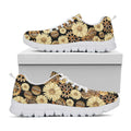 Steampunk Chamomile Pattern Print White Running Shoes