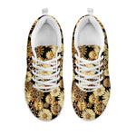 Steampunk Chamomile Pattern Print White Sneakers