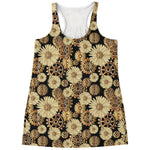 Steampunk Chamomile Pattern Print Women's Racerback Tank Top