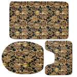 Steampunk Clock Gears Print 3 Piece Bath Mat Set