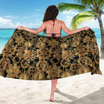 Steampunk Clock Gears Print Beach Sarong Wrap