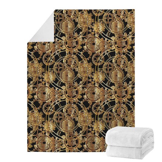 Steampunk Clock Gears Print Blanket