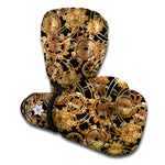 Steampunk Clock Gears Print Boxing Gloves