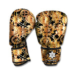 Steampunk Clock Gears Print Boxing Gloves