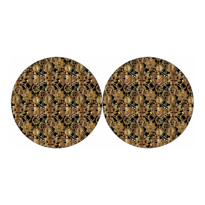 Steampunk Clock Gears Print Car Coasters