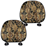 Steampunk Clock Gears Print Car Headrest Covers