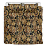 Steampunk Clock Gears Print Duvet Cover Bedding Set