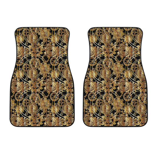 Steampunk Clock Gears Print Front Car Floor Mats