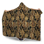 Steampunk Clock Gears Print Hooded Blanket