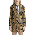 Steampunk Clock Gears Print Pullover Hoodie Dress