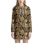 Steampunk Clock Gears Print Hoodie Dress