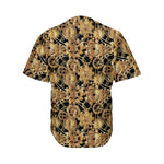 Steampunk Clock Gears Print Men's Baseball Jersey