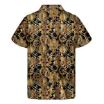 Steampunk Clock Gears Print Men's Short Sleeve Shirt