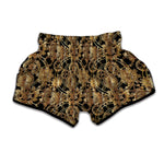 Steampunk Clock Gears Print Muay Thai Boxing Shorts