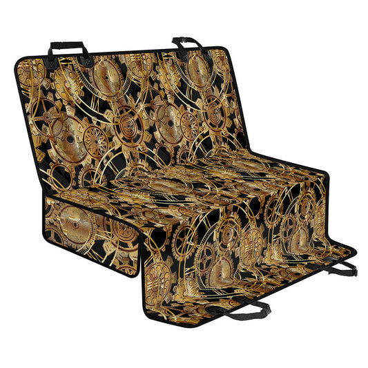 Steampunk Clock Gears Print Pet Car Back Seat Cover