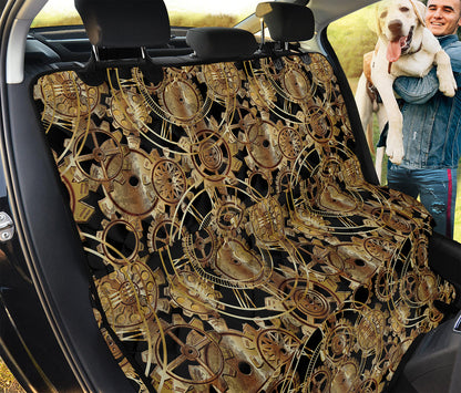 Steampunk Clock Gears Print Pet Car Back Seat Cover