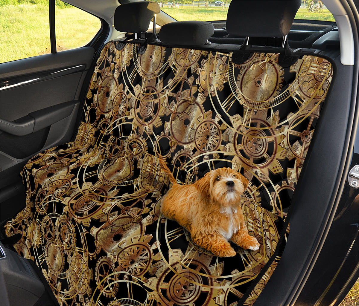 Steampunk Clock Gears Print Pet Car Back Seat Cover
