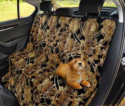 Steampunk Clock Gears Print Pet Car Back Seat Cover
