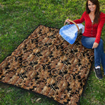 Steampunk Clock Gears Print Quilt