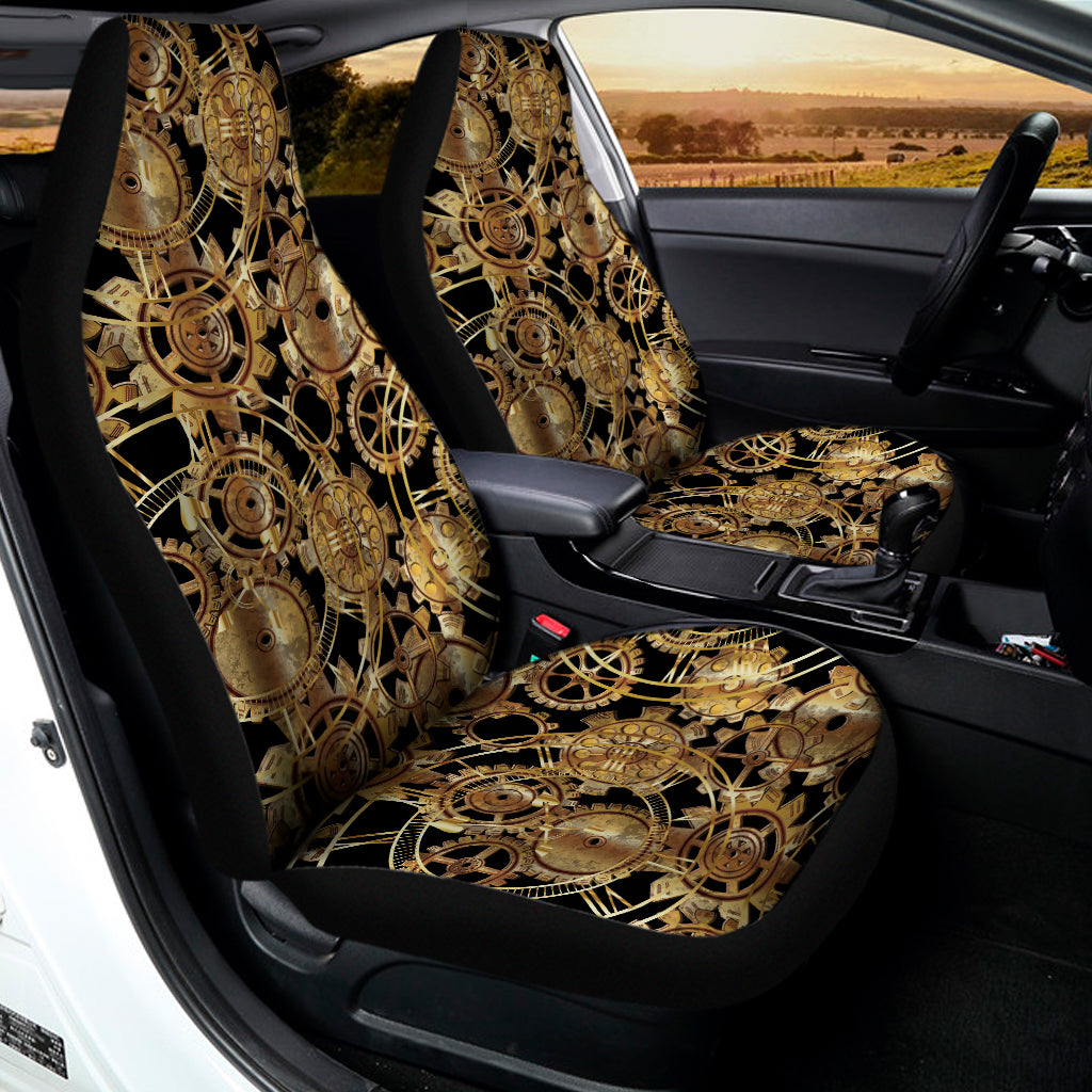 Steampunk Clock Gears Print Universal Fit Car Seat Covers