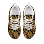 Steampunk Clock Gears Print White Sneakers