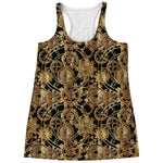 Steampunk Clock Gears Print Women's Racerback Tank Top