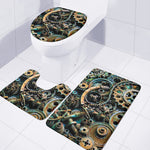 Steampunk Cogs And Gears Print 3 Piece Bath Mat Set