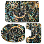 Steampunk Cogs And Gears Print 3 Piece Bath Mat Set
