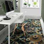 Steampunk Cogs And Gears Print Area Rug