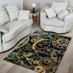 Steampunk Cogs And Gears Print Area Rug