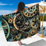 Steampunk Cogs And Gears Print Beach Sarong Wrap